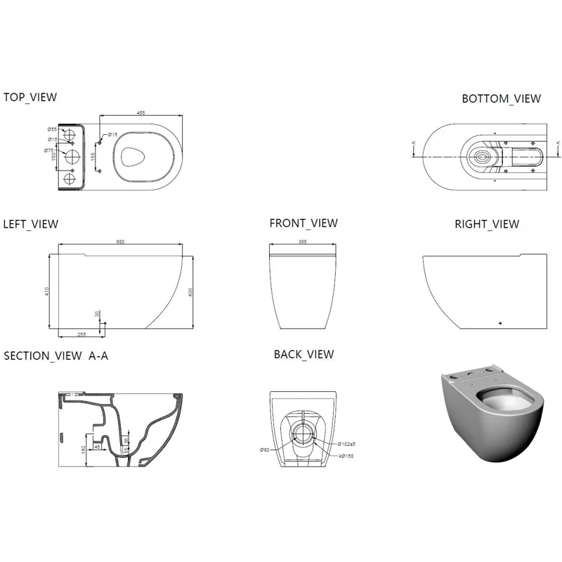 Чаша напольного унитаза Allen Brau Priority Tornado 4.31006.20 белый глянец
