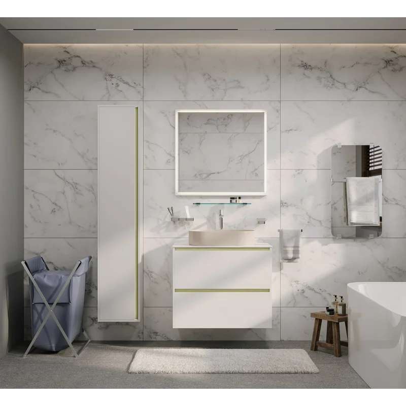 Тумба под раковину Allen Brau Activity 90 1.34013.WM белый матовый/олива браш