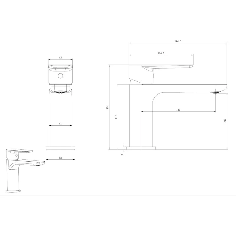 Смеситель для раковины Allen Brau Eclipse 2.0 5.E1A01-00 хром