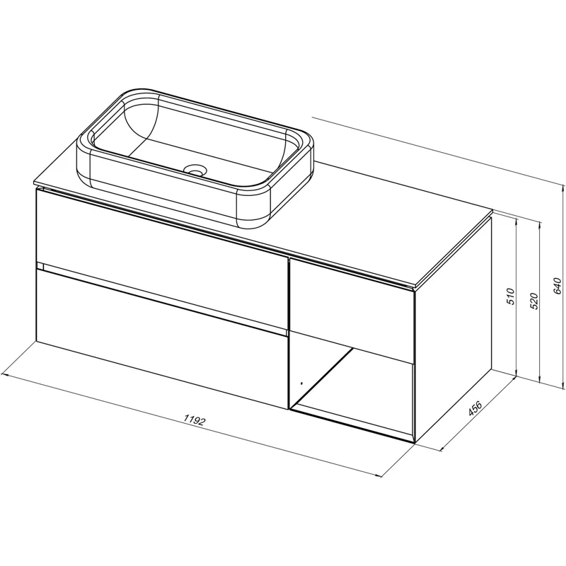 Тумба под раковину Allen Brau Infinity 120 1.21005.NO L дуб