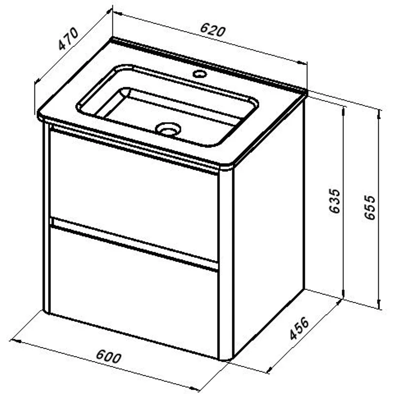 Тумба под раковину Allen Brau Gravity 60 1.370008.AM антрацит матовый