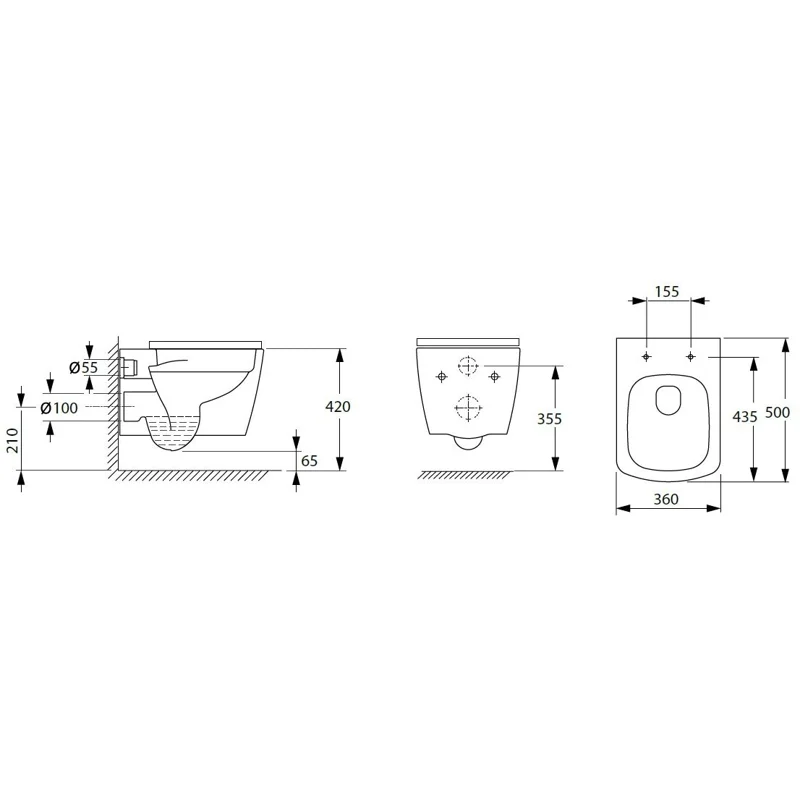 Чаша подвесного унитаза Allen Brau Liberty 4.33004.20 белый глянец