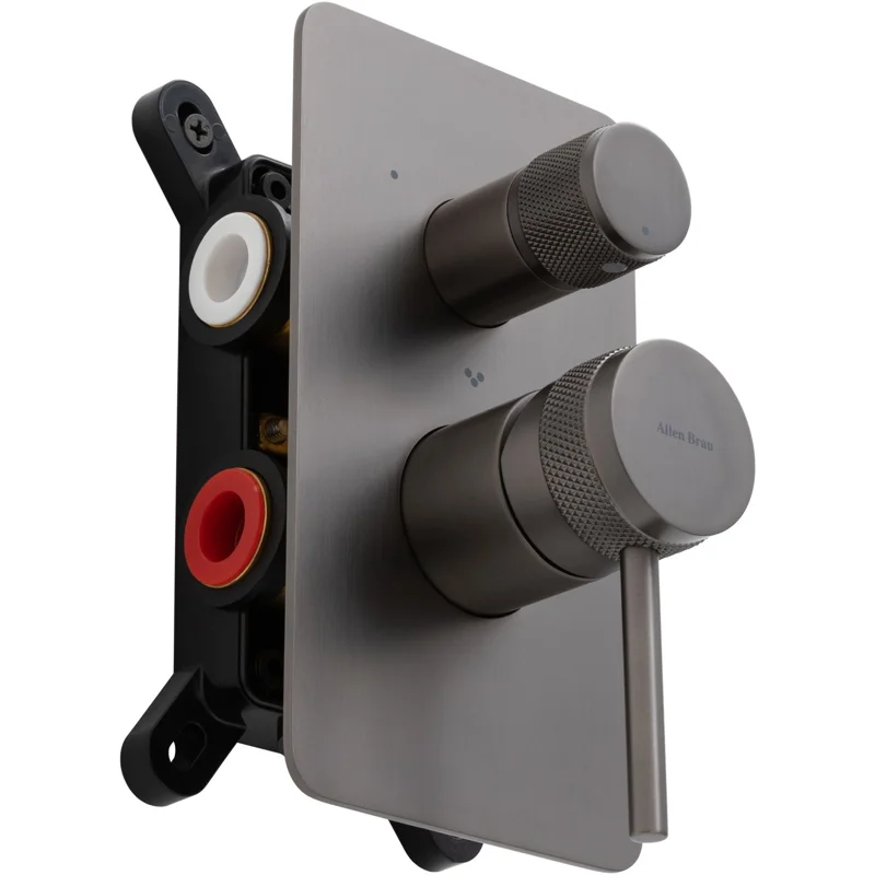 Смеситель для ванны Allen Brau Priority 5.31A11-MG (с внутренней частью, 3 выхода) графит браш