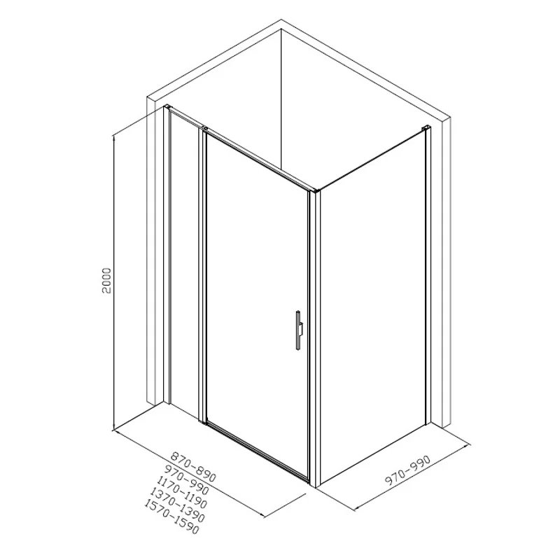 Душевой уголок Allen Brau Priority 160x100 3.31039.BBA + 3.31048.BBA черный браш