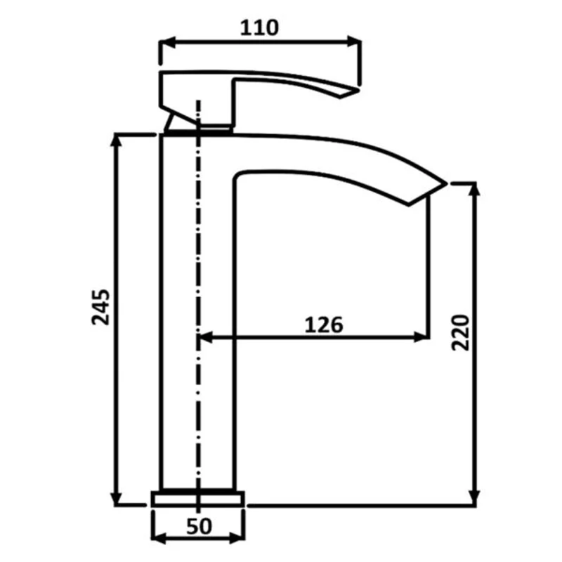 Смеситель для раковины высокий ALMAes TVZ-0904 хром