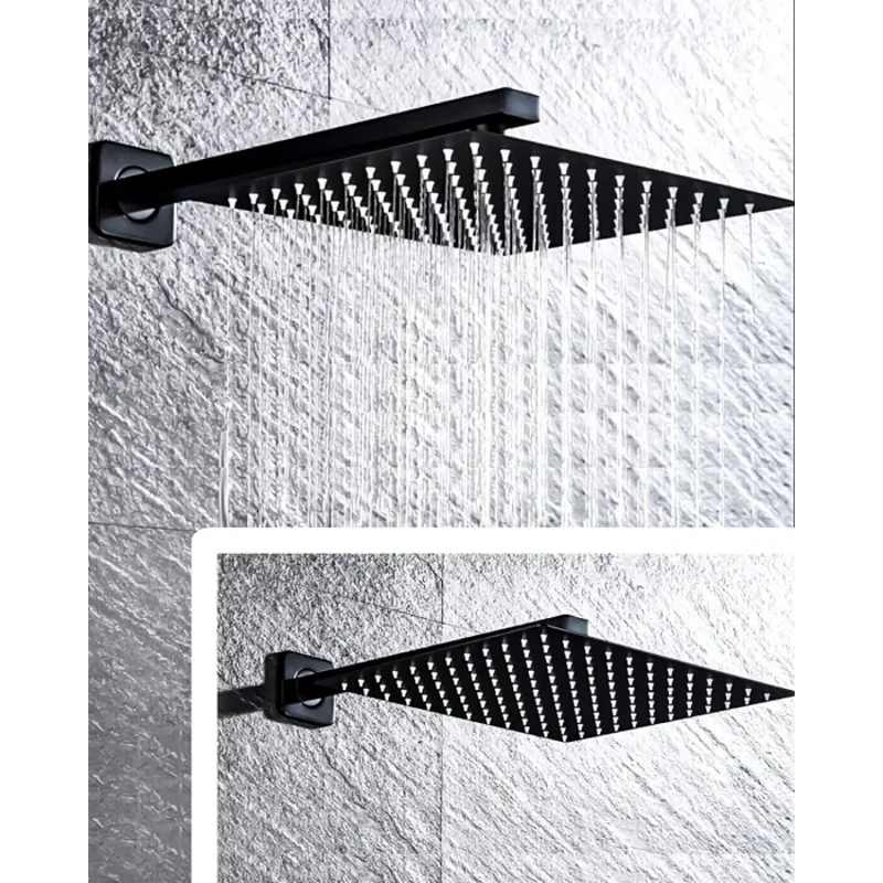 Встраимаемый душевой комплект с термостатом 3 режима черный