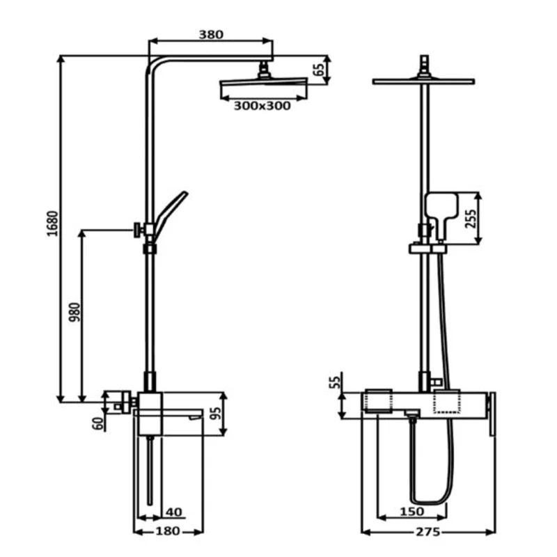 Душевая система  ALMAes TVZ-1825 черная 