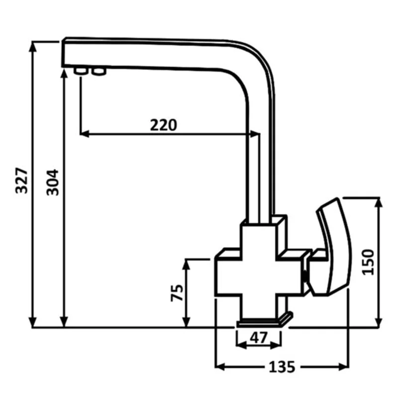 Смеситель для кухни с подключением фильтра для воды ALMAes AS-875-01  хром  