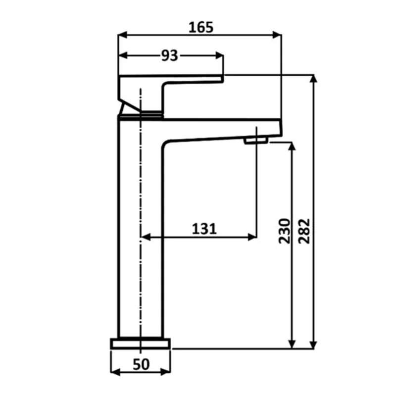 Смеситель для раковины высокий ALMAes черный 