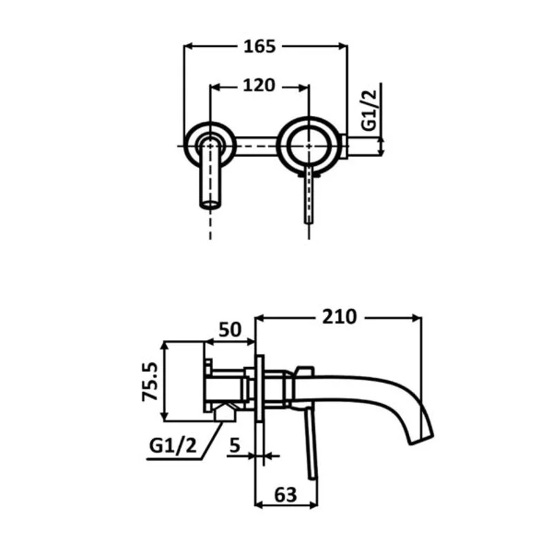 Встраиваемый смеситель для раковины ALMAes TVZ-0813 черный