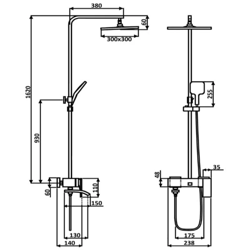 Душевая система серия Turia ALMAes SDI-1808 черная