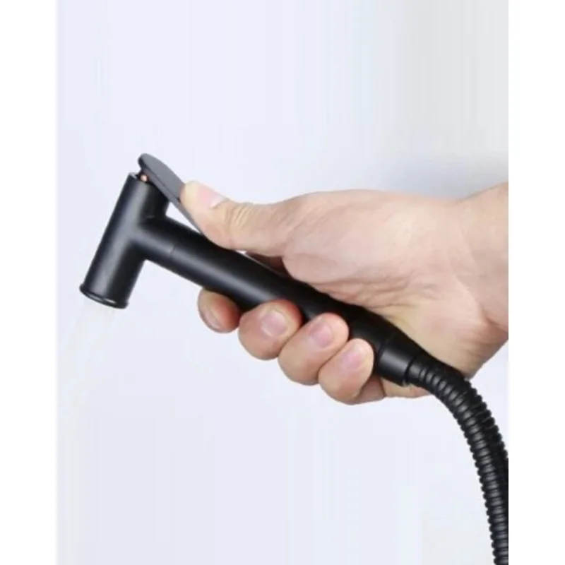 Гигиенический душ с прогрессивным смесителем скрытого монтажа AGATA AL-877-05 чёрный