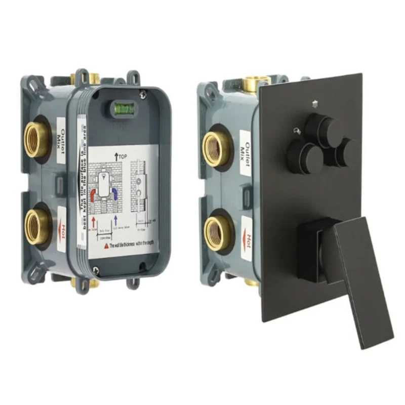 Встраимаемый душевой комплект 3 режима черный