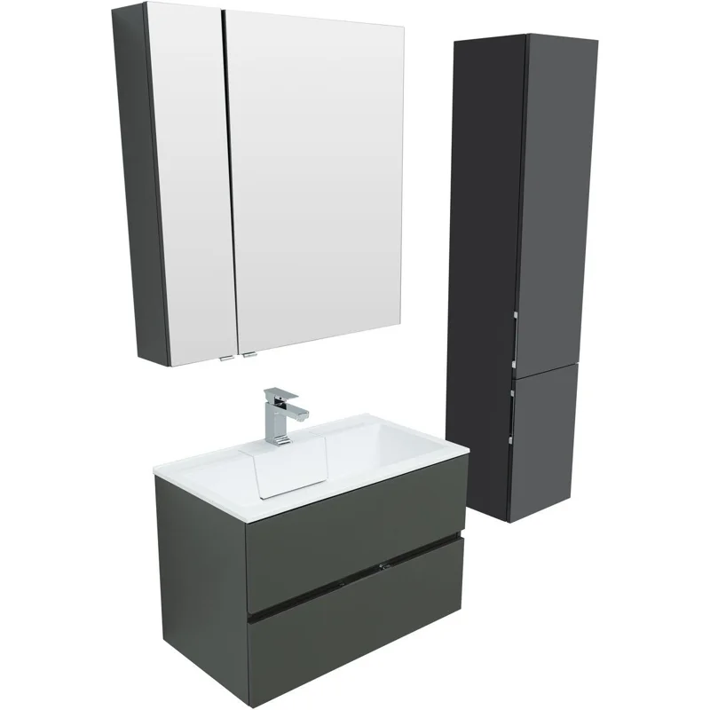 Тумба под раковину Aquanet Алвита 80 серый антрацит