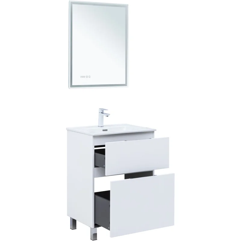 Тумба под раковину Aquanet Алвита New 60 напольная, белый матовый