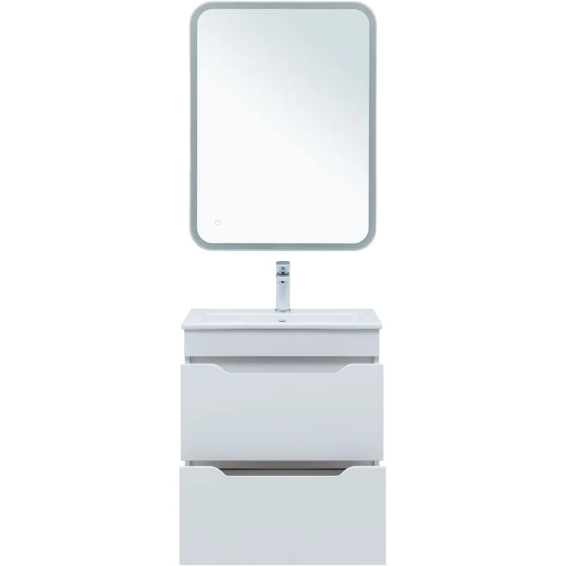 Тумба под раковину Aquanet Практика 60 белый матовый (2 ящика)