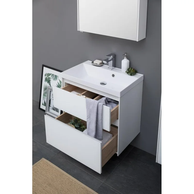 Тумба под раковину Aquanet Гласс 70 белый