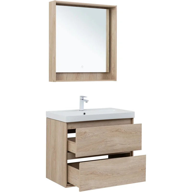 Тумба под раковину Aquanet Милан 80 дуб светлый