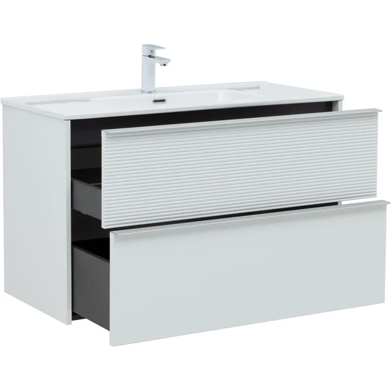 Тумба под раковину Aquanet Вита 100 белый матовый