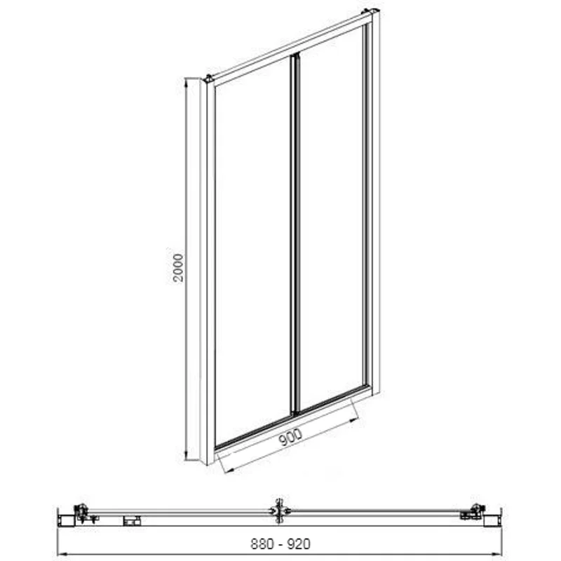 Душевая дверь Aquanet Alfa NAA6422 90, прозрачное стекло