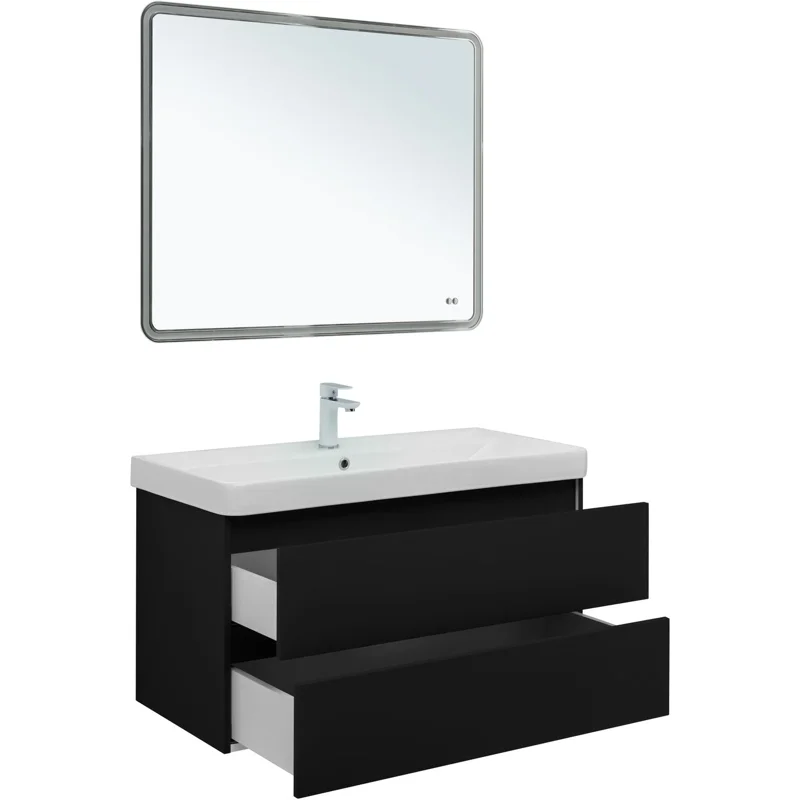 Тумба под раковину Aquanet Вега 2.0 100 черный