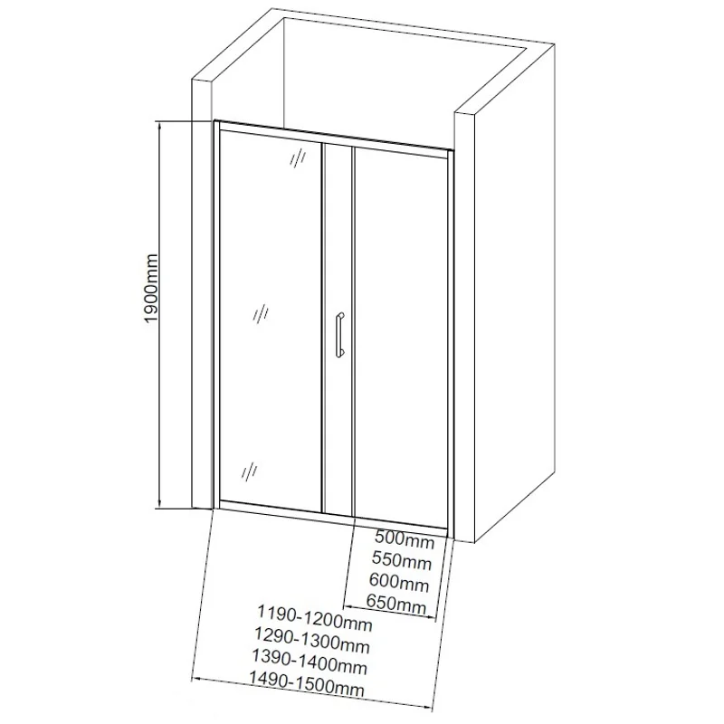 Душевая дверь Aquanet SD-1100A 110, прозрачное стекло