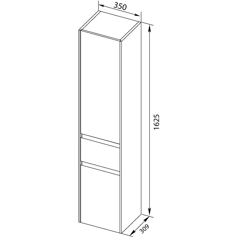 Пенал Aquanet Бруклин 35 L белый глянец