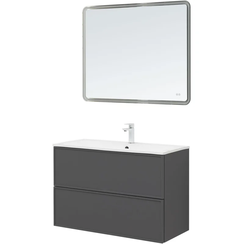 Тумба под раковину Aquanet Арт 90 ясень графит