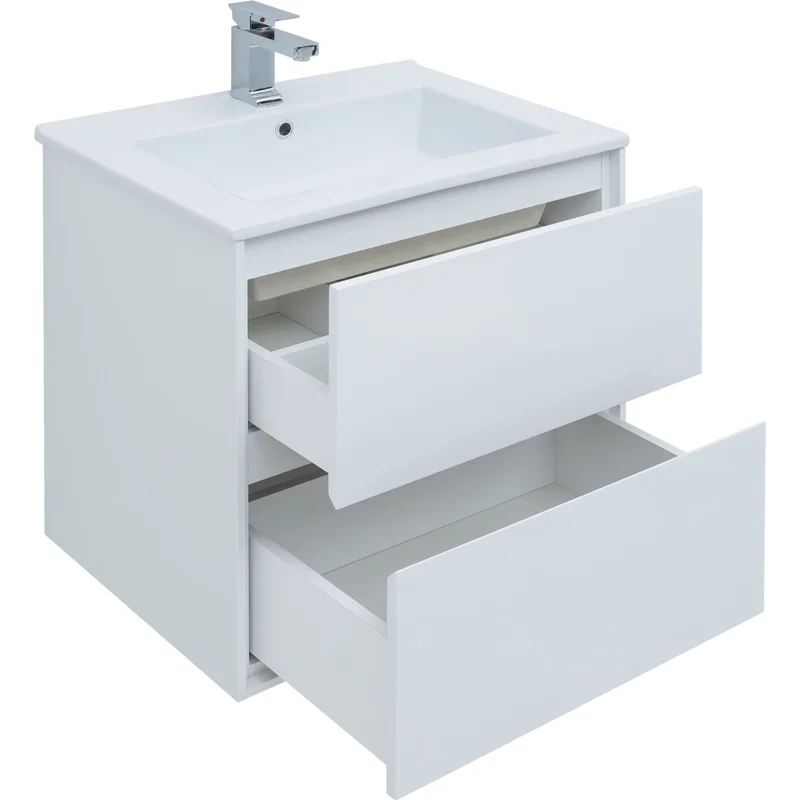 Тумба под раковину Aquanet Милан 65 белый глянец