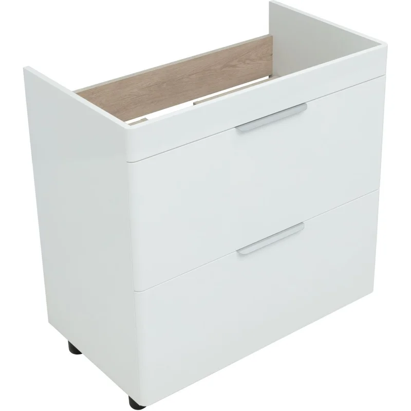 Тумба под раковину Aquanet Ирис New 80 белый глянец (2 ящика, ножки)
