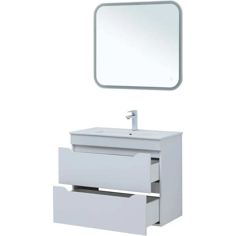 Тумба под раковину Aquanet Практика 80 белый матовый