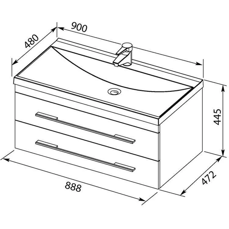 Раковина Aquanet Нота 90