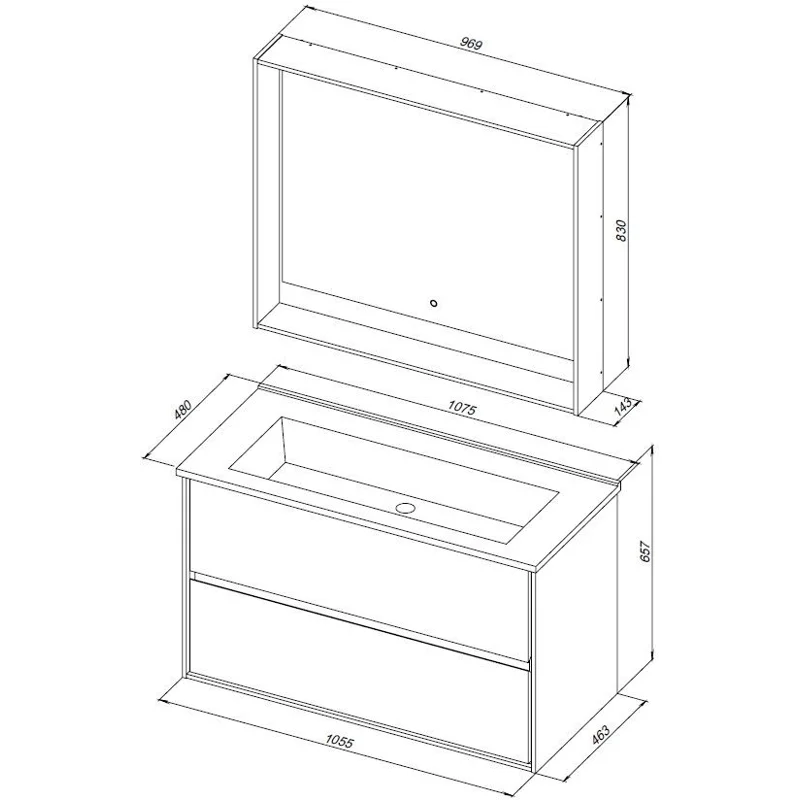 Тумба под раковину Aquanet Милан 105 дуб рустикальный