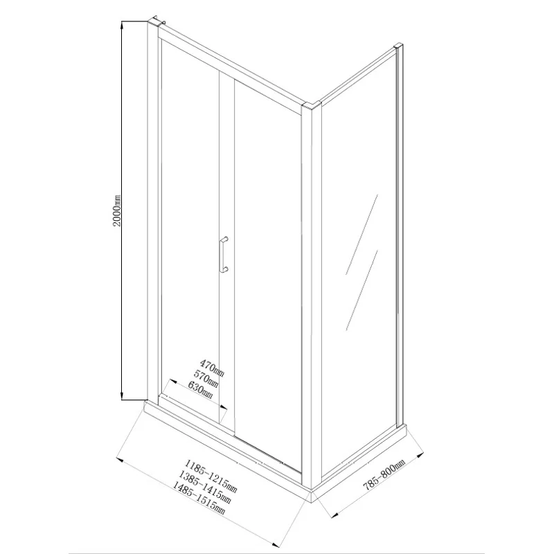 Душевой уголок Aquanet Alfa NAA1131 150x80, прозрачное стекло