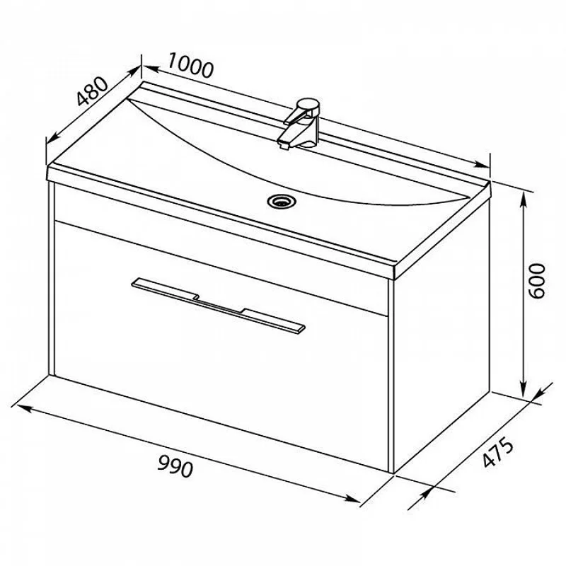 Раковина Aquanet Нота 100