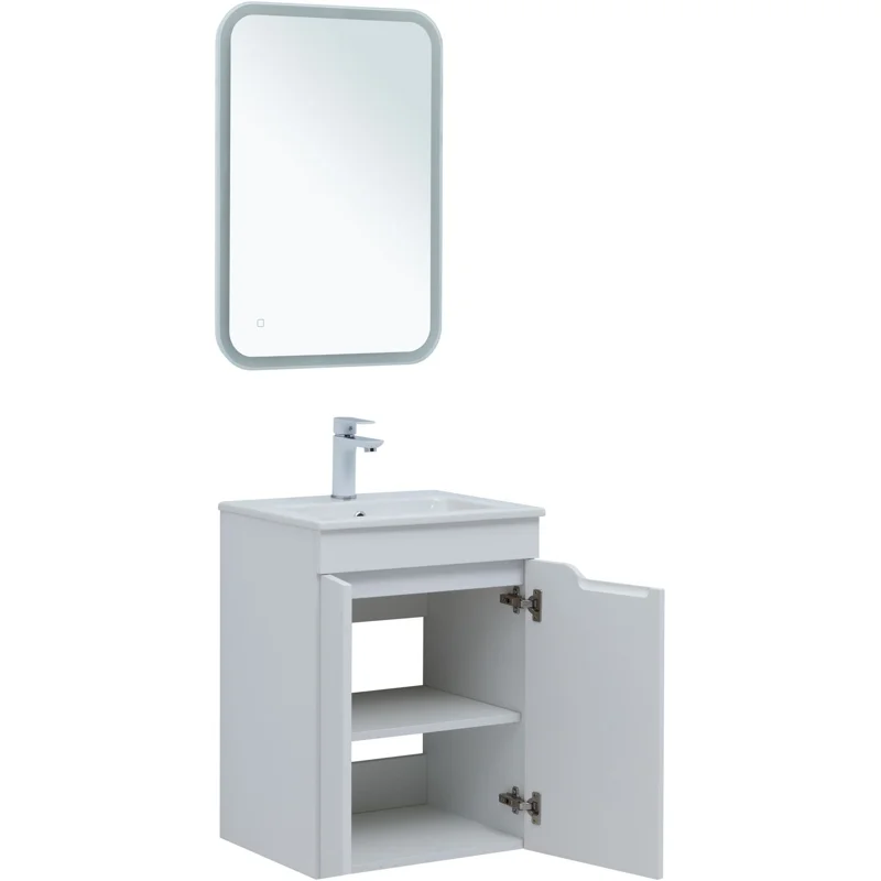 Тумба под раковину Aquanet Практика 50 белый матовый