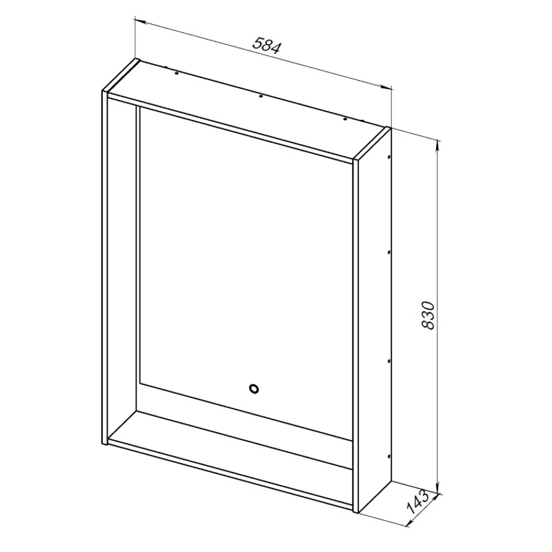 Зеркало Aquanet Милан 60 белый глянец