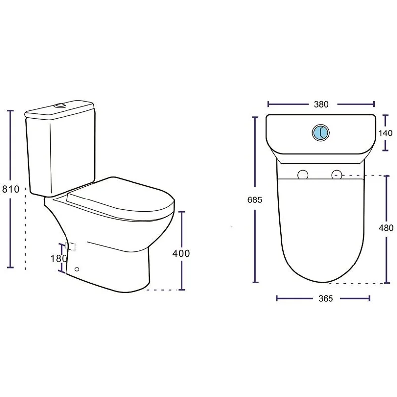 Бачок для унитаза Aquanet Ray-C-1