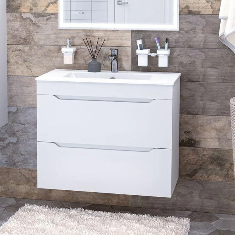 Тумба под раковину Aquanet Практика 80 белый матовый