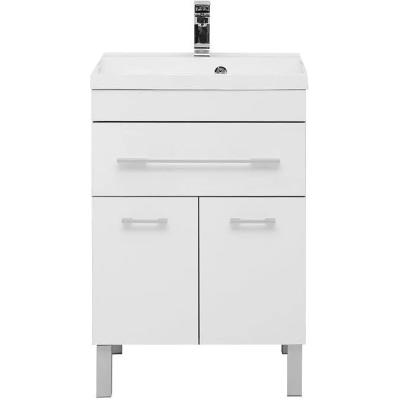 Тумба с раковиной Aquanet Верона 60 белый (напольная 1 ящик 2 дверцы)