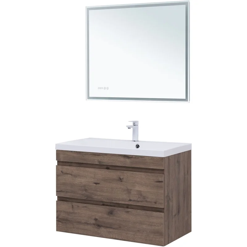 Тумба под раковину Aquanet Нота New 90 дуб веллингтон табак