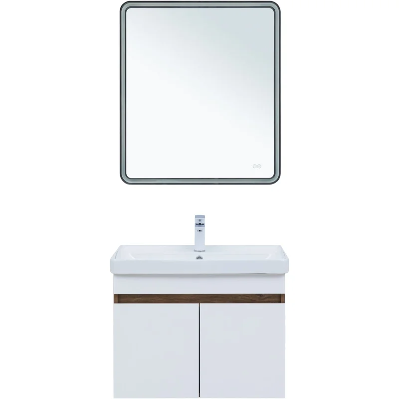 Тумба под раковину Aquanet Оптима 80 дуб рустикальный/белый сатин