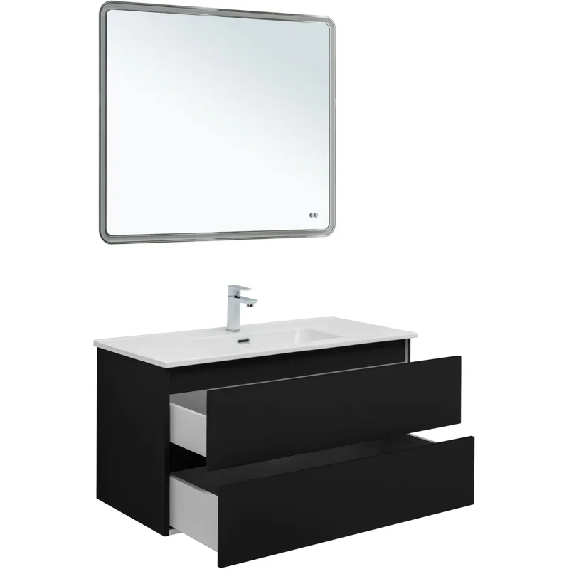 Тумба под раковину Aquanet Вега 2.0 100 черный