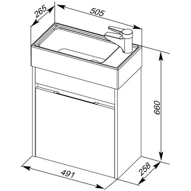 Тумба с раковиной Aquanet Лидс 50 эвкалипт мистери