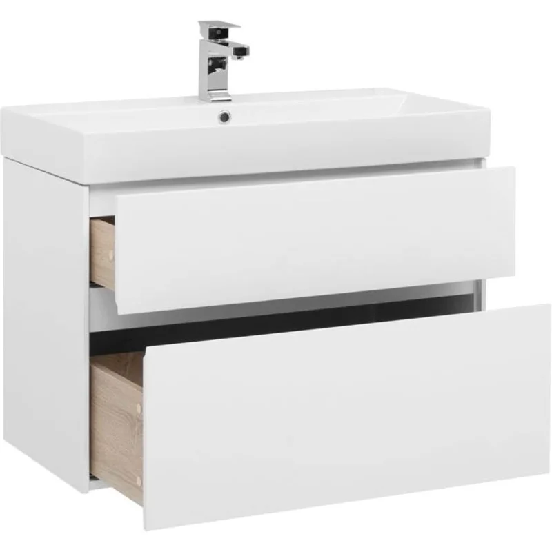 Тумба с раковиной Aquanet Бруклин 85 белый