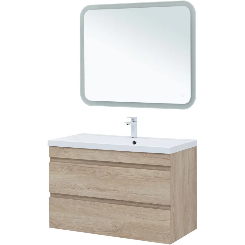 Тумба под раковину Aquanet Нота New 100 дуб светлый