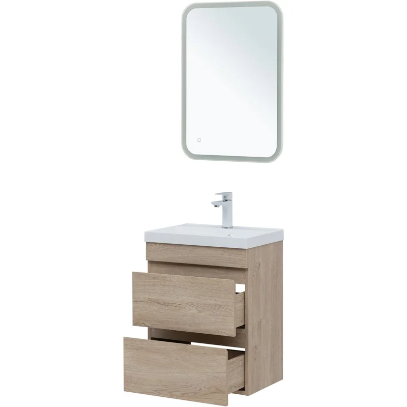 Тумба под раковину Aquanet Нота New 50 дуб светлый