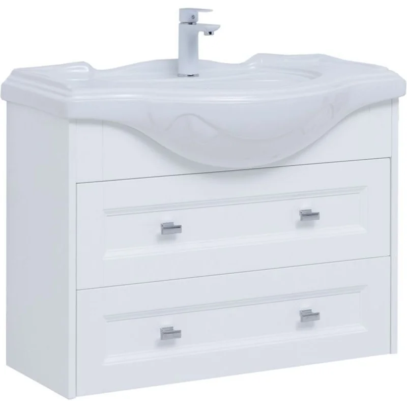 Тумба под раковину Aquanet Монте 85 белый матовый