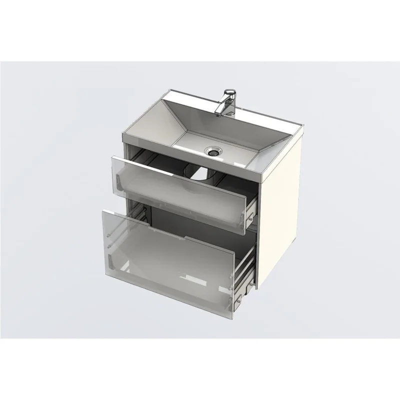 Тумба с раковиной Aquanet Латина 70 белый (2 ящика)