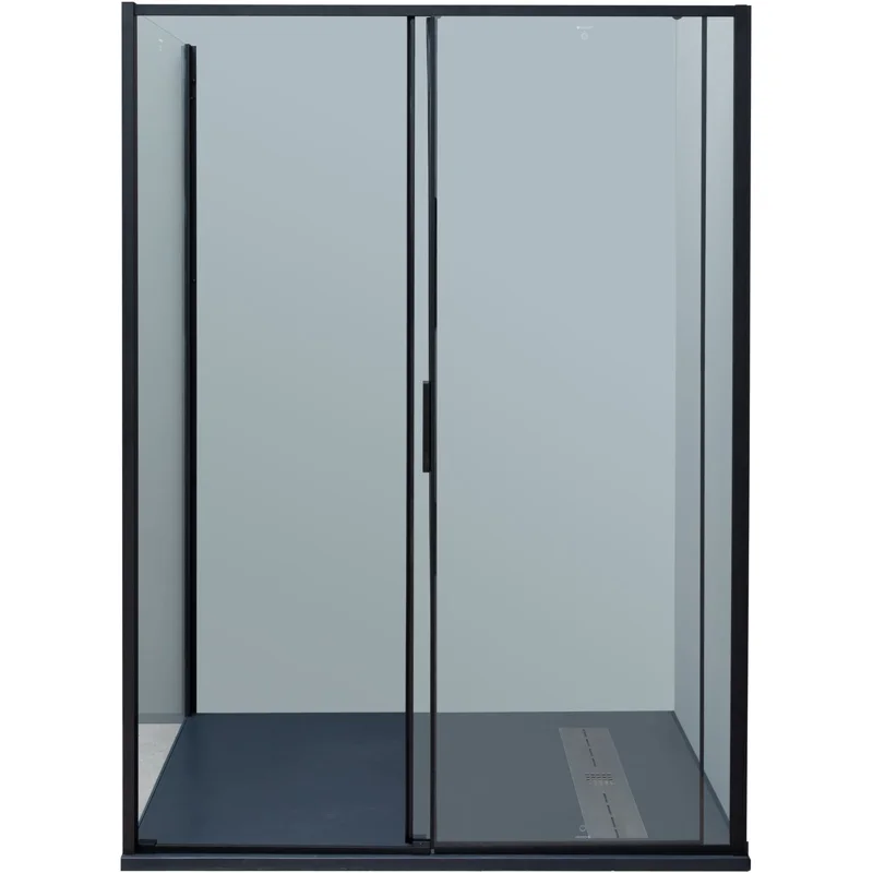 Душевая дверь Aquanet Pleasure Evo 140 AE65-N140-BT профиль черный, прозрачное стекло